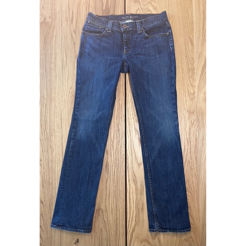 Banana Republic Premium Denim Jeans Women 10 Dark Blue Wash Straight Leg Classic